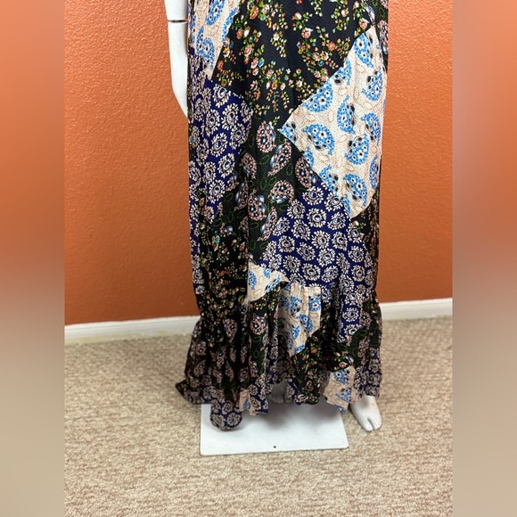 Maeve Anthropologie Maxi Dress Halter Paisley Patchwork Katrina S Large. E8 - Picture 10 of 15
